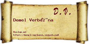 Demel Verbéna névjegykártya